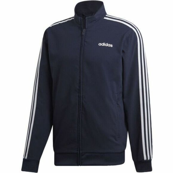 adidas DU0458 Mens Size S Essentials 3-Stripes Navy Blue Tricot Track Jacket - Picture 3 of 6
